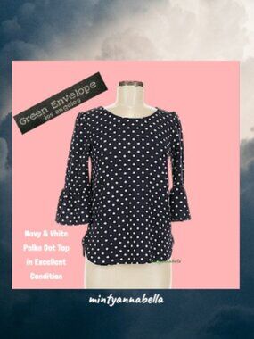 Navy Polka Dot Top